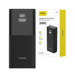 Banco de Potência Foneng P55 com Display LCD Digital e Dual USB 30000mAh 22,5W Preto Banco de Potência Foneng P55 com Display LCD Digital e Dual USB 30000mAh 22,5W Preto